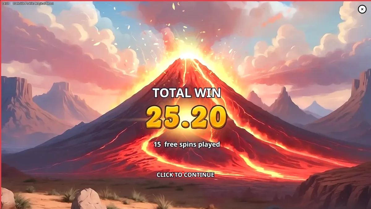 Pemandangan padang rumput liar di slot Darkside Prairie: Magical Beasts