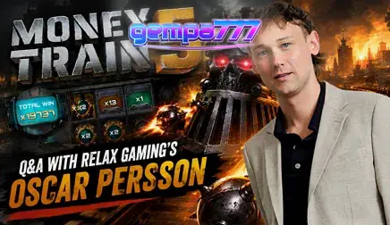 Tampilan visual mesin slot Money Train 5 dengan tema kereta api futuristik