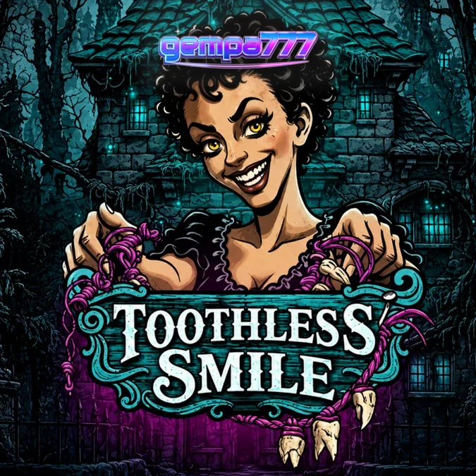 Tampilan visual slot Toothless Smile dengan tema horor dental